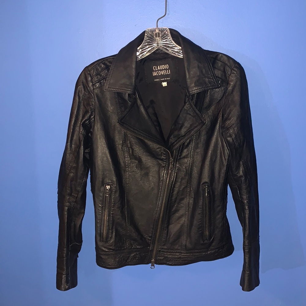 Beautiful Claudio Iacovelli Leather Jacket Size 44